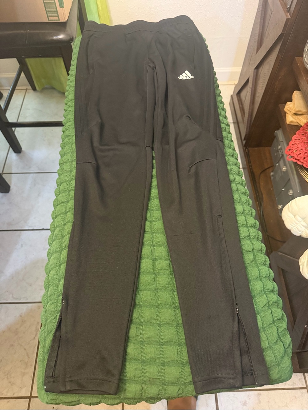 adidas Black Men's Performance Track Pants with Zip Ankles